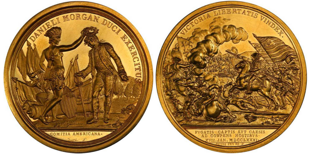 The Daniel Morgan at Cowpens Medal sold for the record sum of $960,000 on April 4. Image courtesy of Stack’s Bowers www.StacksBowers.com