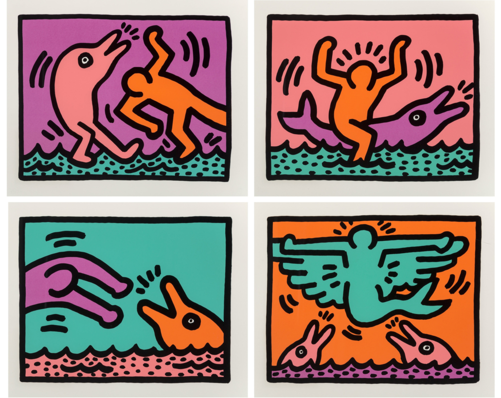 Keith Haring, ‘Pop Shop Quad V (A-D),’ est. $25,000-$35,000. Image courtesy of Heritage Auctions