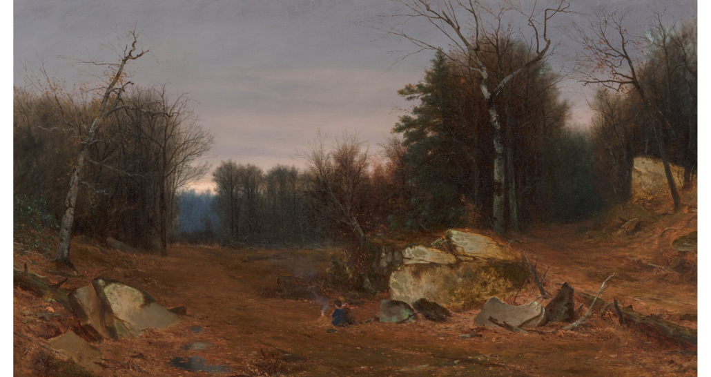 Jervis McEntee, ‘The Fire of Leaves,’ est. $150,000-$250,000. Image courtesy of Heritage Auctions