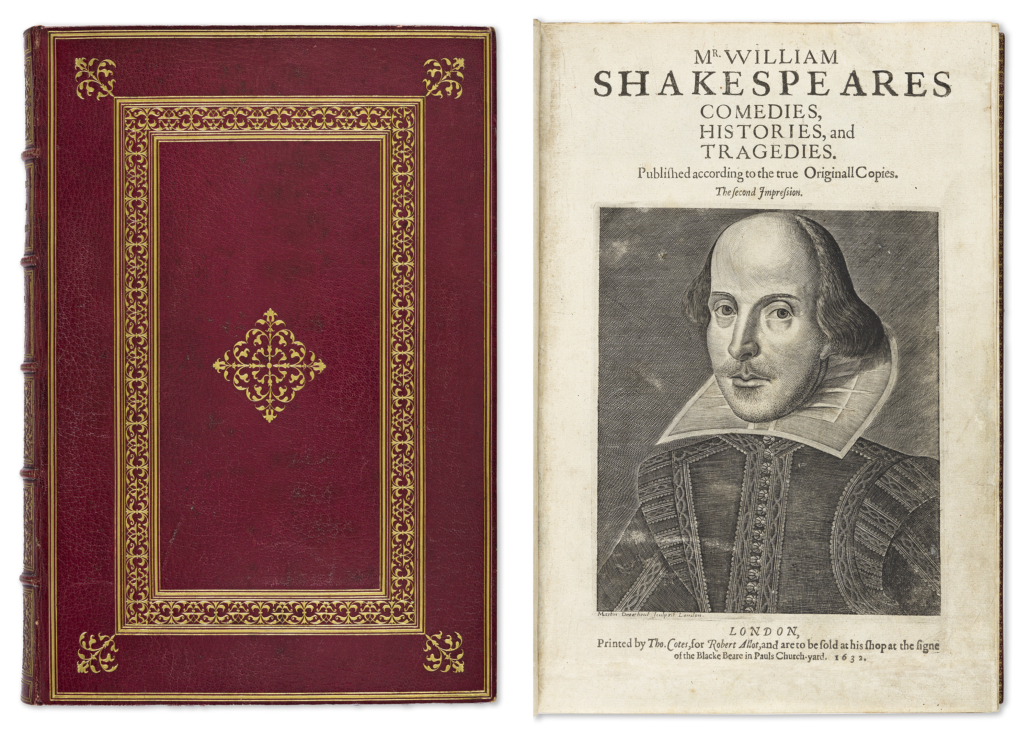 William Shakespeare, ‘Comedies, Histories, and Tragedies,’ the Second Folio, London, 1632, from the collection of Ken Rapoport, est. $100,000-$150,000.