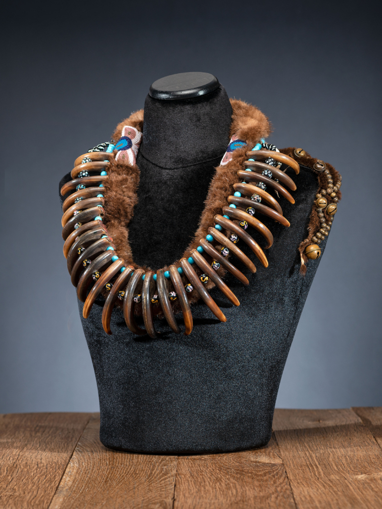 19th-century prairie grizzly bear claw necklace, $37,500