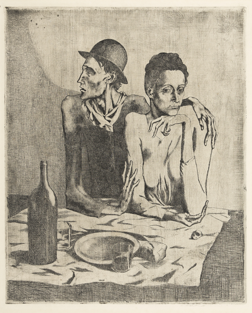 Pablo Picasso, ‘Le Repas Frugal,’ etching and drypoint, est. $100,000-$150,000