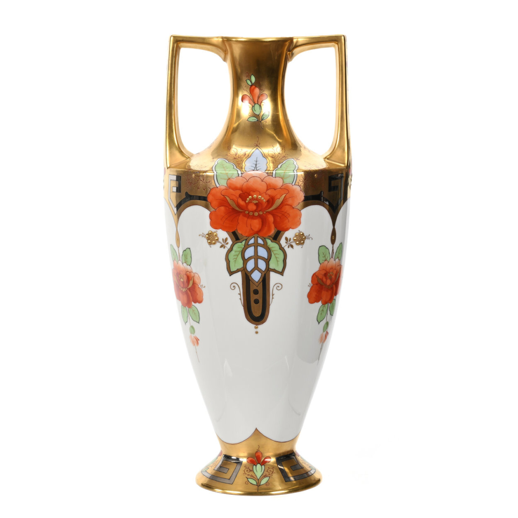  Two-handled Pickard vase in the Dahlia Rubra pattern, est. $750-$1,500