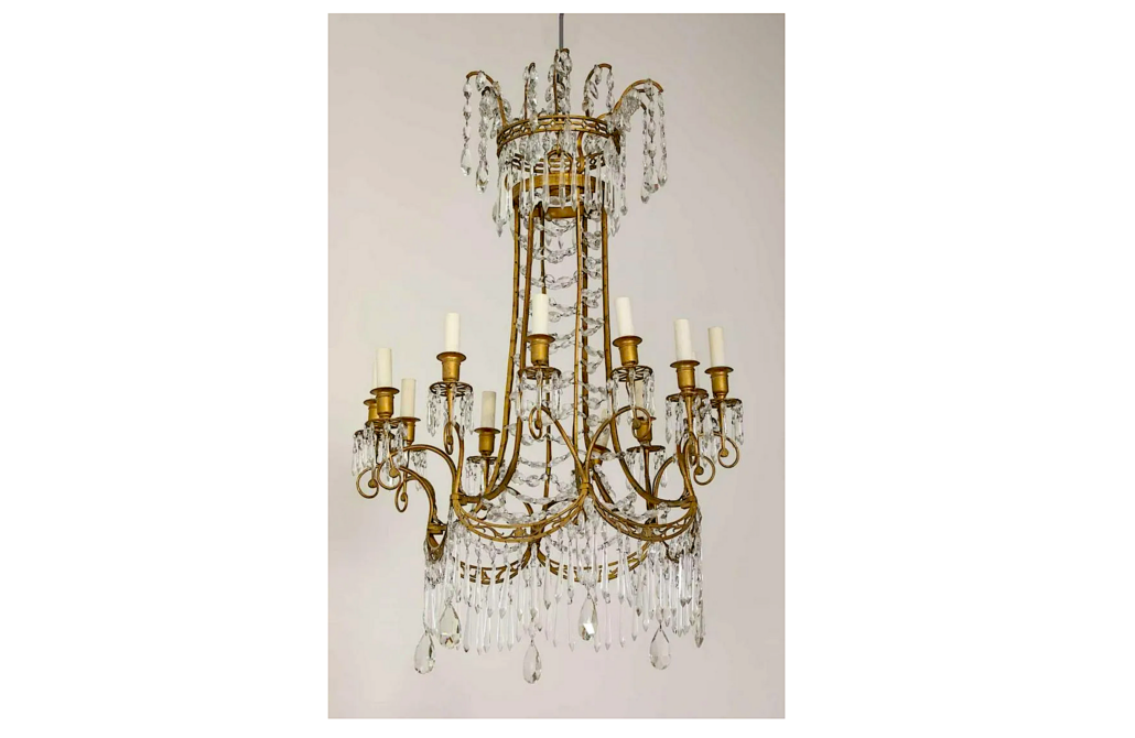 Baltic gilt-bronze and cut-glass chandelier, est. £800-£1,200