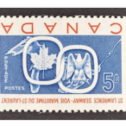 Canada 1959 Seaway Blue Center inverted stamp from the Robert J. Barish collection, est. $7,500-$12,500