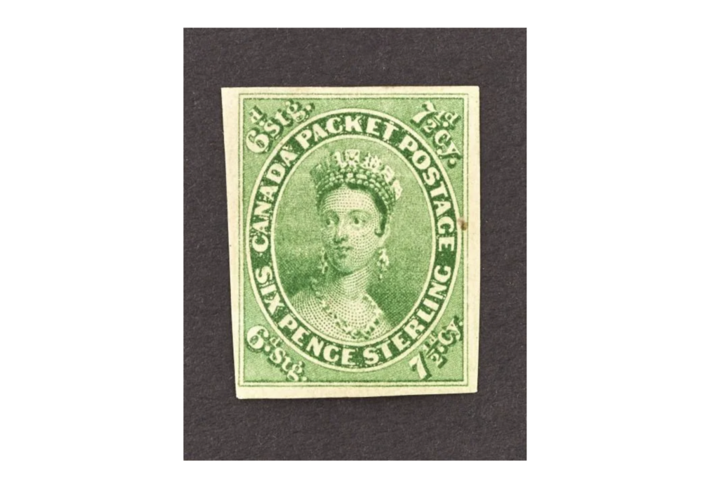 Canada 1857 7 ½ pence unused stamp from the Robert J. Barish collection, est. $1,500-$2,000