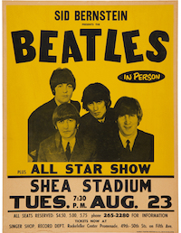1966 Beatles Shea Stadium concert poster, $275,000