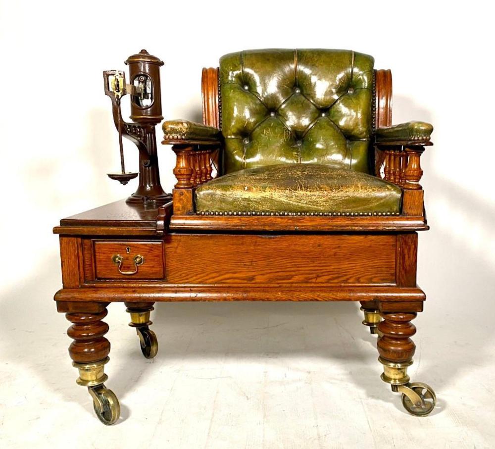 English Regency or Victorian oak jockey scale, $9,840