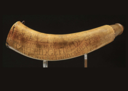 This historic Bunker Hill-engraved powder horn attained $170,000 plus the buyer’s premium in October 2019. Image courtesy of Dan Morphy Auctions and LiveAuctioneers.