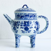 Chinese blue and white Bajixiang porcelain ewer and cover, est. $5,000-$8,000
