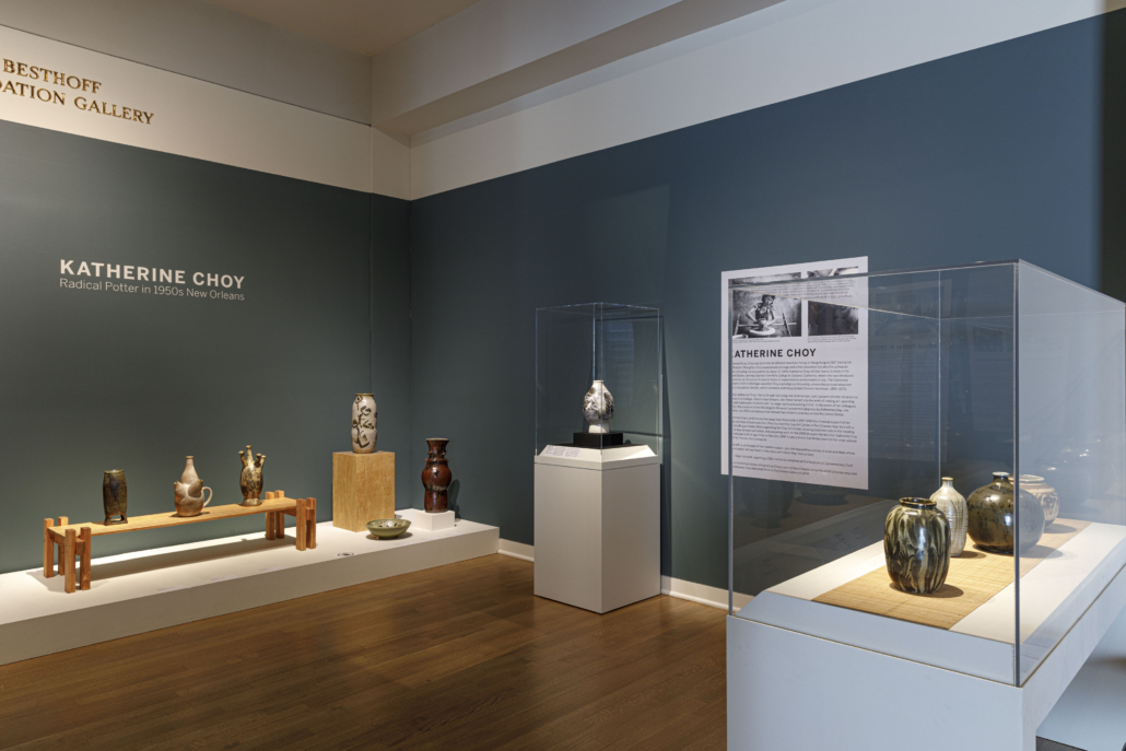 Installation shot of Katherine Choy: Radical Potter in 1950s New Orleans