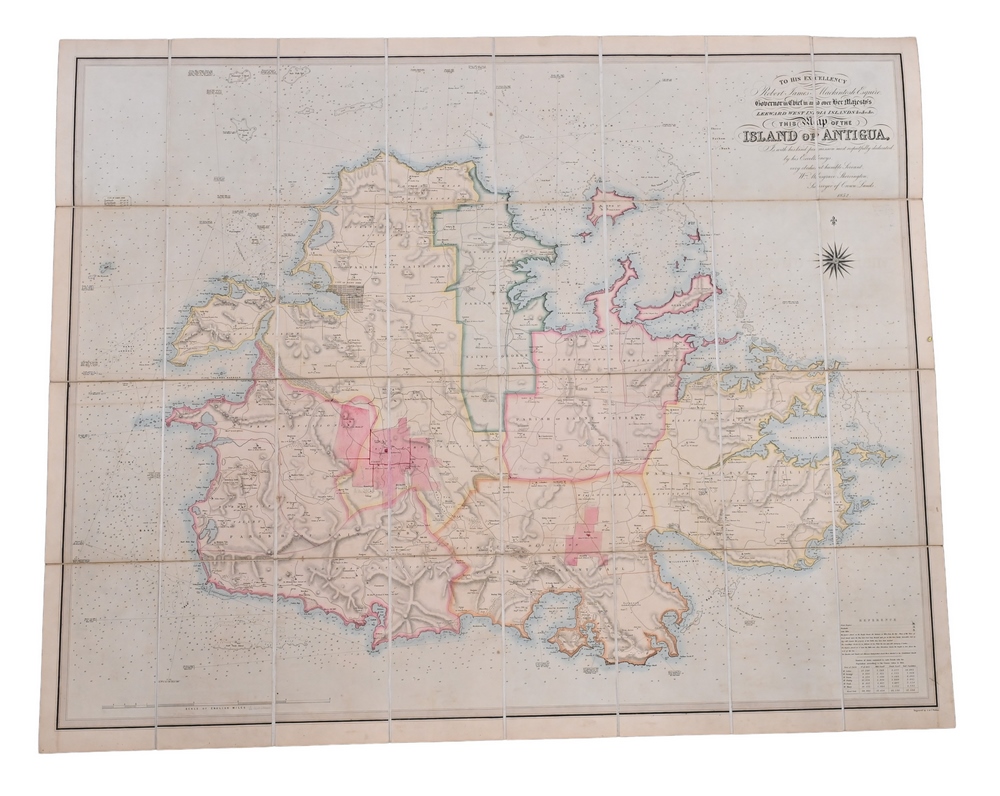 1852 map of Antigua, $7,040
