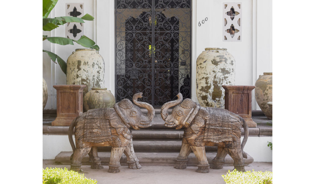 Set of two Southeast Asian wood carvings of elephants, est. $300-$400