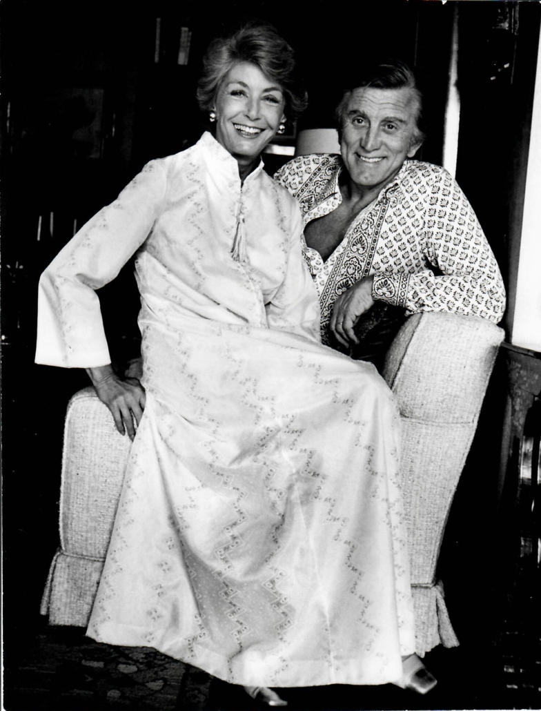 Photograph of Anne (nee Buydens) Douglas and Kirk Douglas. She died in 2021 at the age of 102, and he died in 2020 at the age of 103. Image courtesy of Andrew Jones Auctions