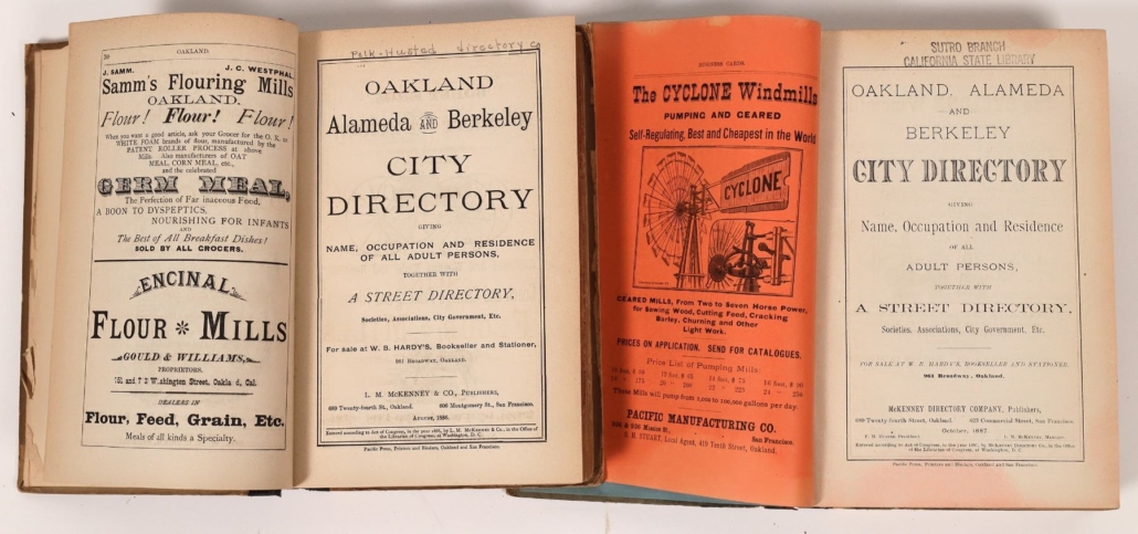Two city directories for Oakland, Alameda and Berkeley, California, est. $320-$1,000