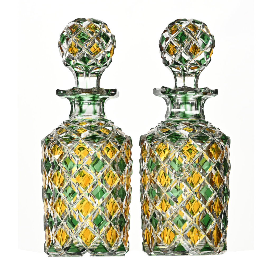 Pair of Brilliant Period Cut Glass cologne bottles, est. $750-$1,500