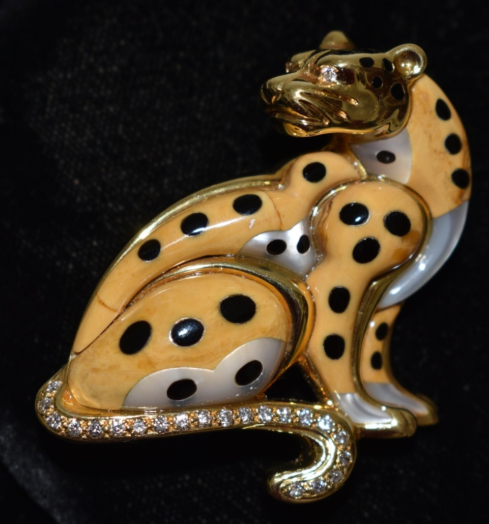 Circa-1980 18K leopard brooch, signed Asch Grossbardt, est. $25-$1,000
