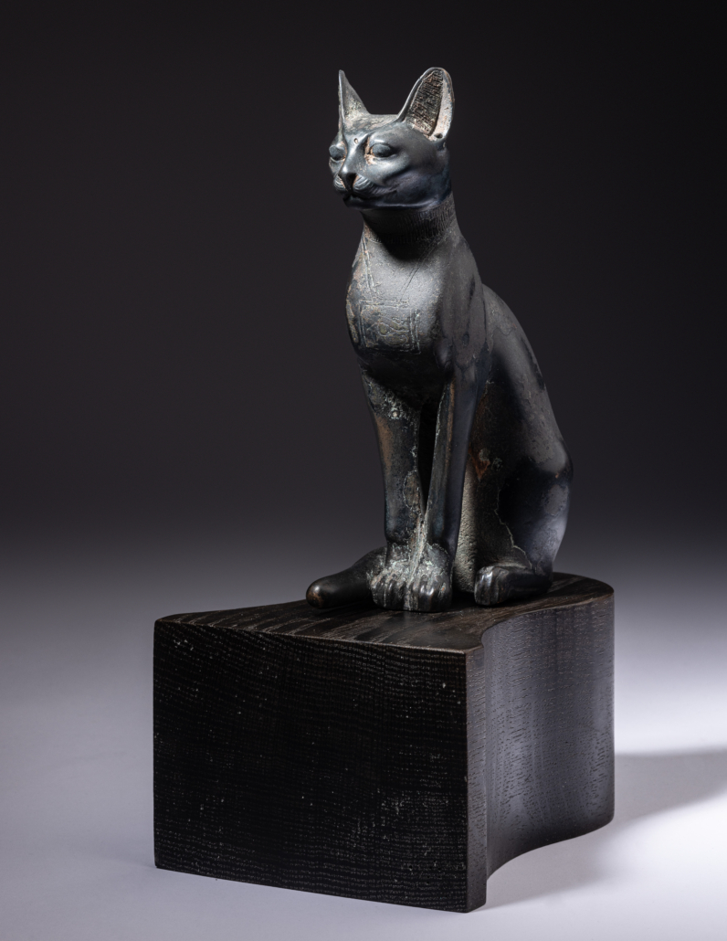  Egyptian bronze cat, est. $50,000-$70,000