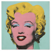 Andy Warhol, ‘Shot Sage Blue Marilyn,’ $195 million. Image courtesy of Christie’s Images Ltd. 2022