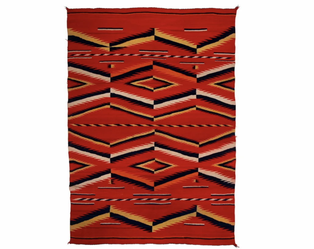 A circa-1880 Eyedazzler serape brought $9,500 plus the buyer’s premium in May 2020. Image courtesy of Heritage Auctions and LiveAuctioneers.