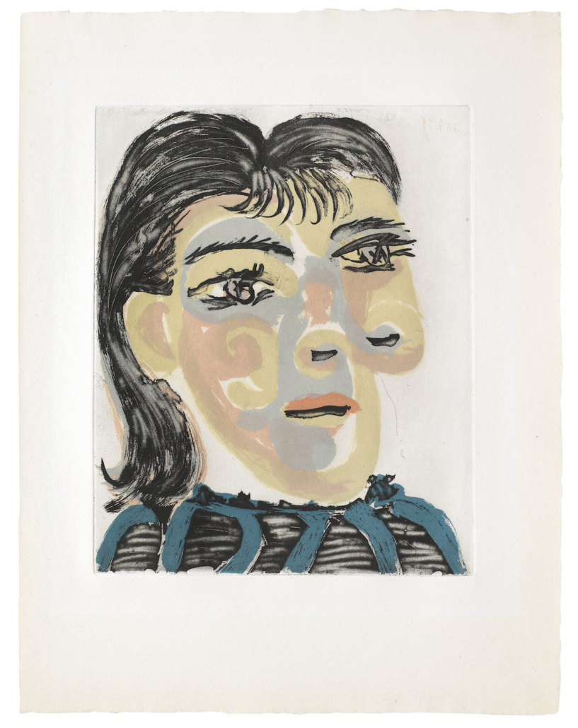 Pablo Picasso, ‘Tete de femme No 2. Portrait de Dora Maar,’ est. £25,000-£35,000. Image courtesy of Bonhams