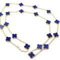 Van Cleef & Arpels 18K gold 20-motif Alhambra necklace in lapiz lazuli, est. $57,200-$62,400