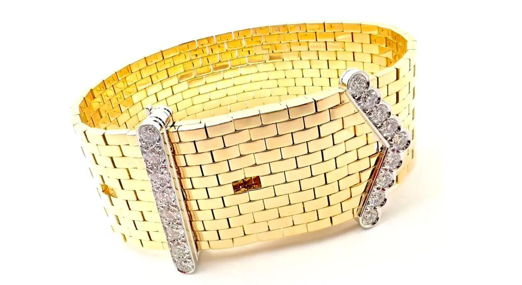 Van Cleef & Arpels Ludo 18K gold and diamond link bracelet, est. $59,373-$64,770
