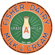 Fisher Dairy Milk & Cream sign, est. $50-$50,000