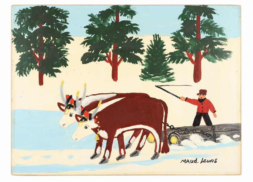 Maud Lewis, ‘Oxen Pulling Logs,’ CA$88,500
