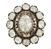 Antique diamond brooch glittered at John Moran Spring Jewels Auction