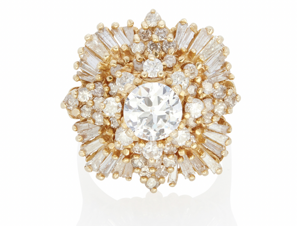 Gold and diamond ring, $7,500