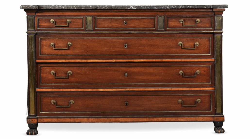 Mahogany and brass-mounted commode originally owned by Queen Mary, est. £1,500-£2,500