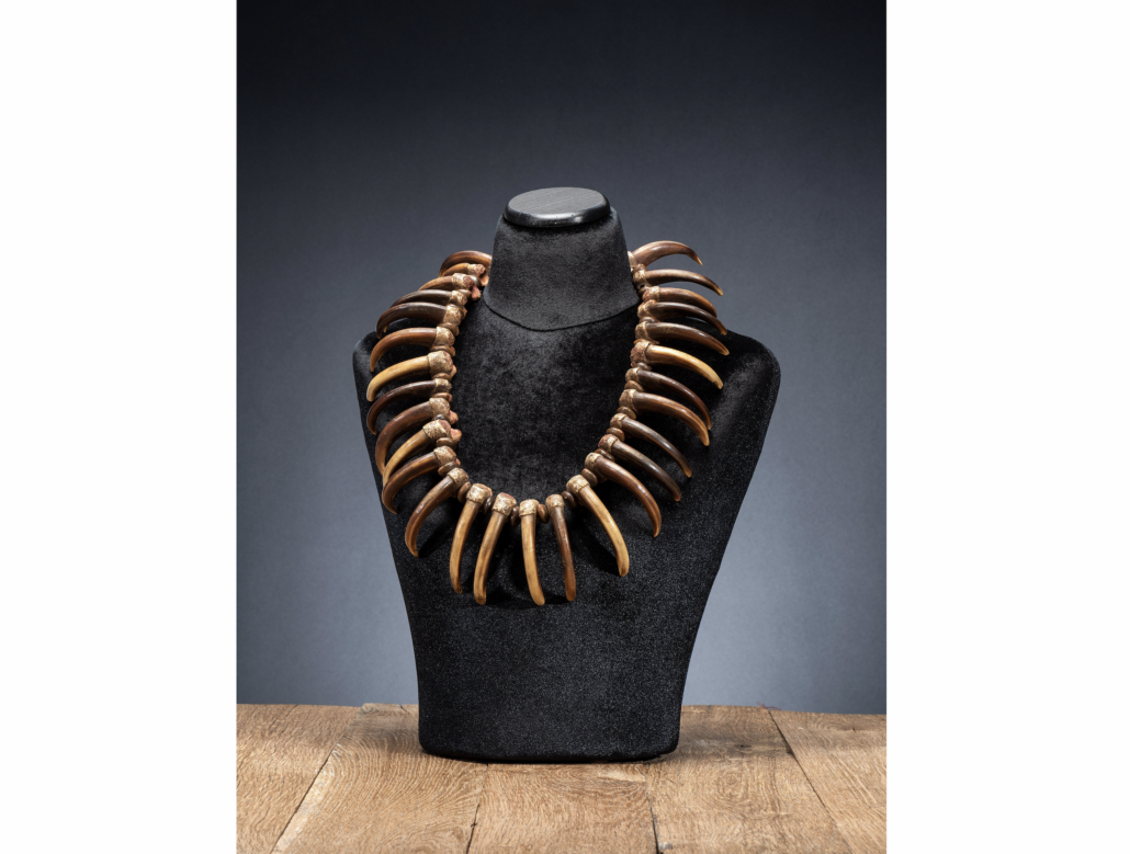 Sioux grizzly bear claw necklace, est. $40,000-$60,000