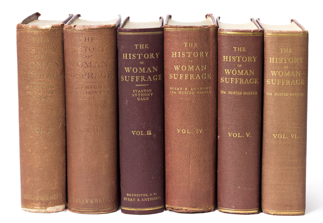 Susan B. Anthony & Ida Husted Harper, ‘The History of Woman Suffrage,’ first edition, full set of six volumes, est. $7,000-$10,000