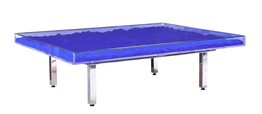 Yves Klein, ‘Table Bleue,’ est. $15,000-$25,000. Image courtesy of Doyle New York and LiveAuctioneers