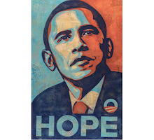 Shepard Fairey, ‘HOPE (Barack Obama),’ $735,000. Image courtesy of Heritage Auctions