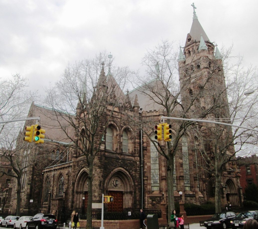 Exterior of St. Augustine’s Roman Catholic Church in the Park Slope neighborhood in Brooklyn, New York, taken in February 2013. Sometime between Thursday, May 26 and Saturday, May 28, a $2 million relic was stolen from the church and a statue of an angel was beheaded. Image courtesy of Wikimedia Commons, photo credit Beyond My Ken. The image is licensed under several Creative Commons agreements, the most recent being Creative Commons Attribution-Share Alike 4.0 International.