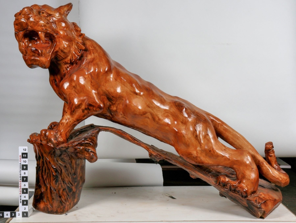 Carved wood tiger from the Chunlin Zhu collection, est. $2,000-$3,000