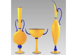 Dante Marioni’s Yellow and Blue Trio from 1996 brought $8,500 plus the buyer’s premium in September 2019. Image courtesy of Rago Arts and Auction Center and LiveAuctioneers.