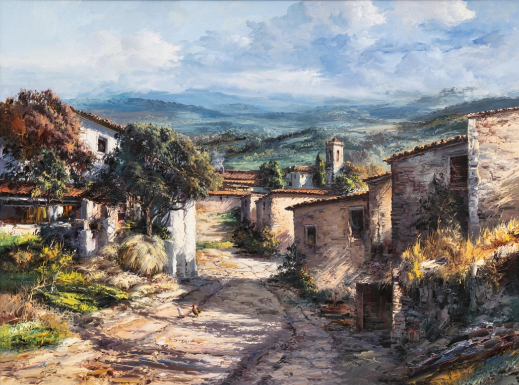 Jose Vives-Atsara, ‘Old Village, Catalinas,’ est. $28,000-$34,000