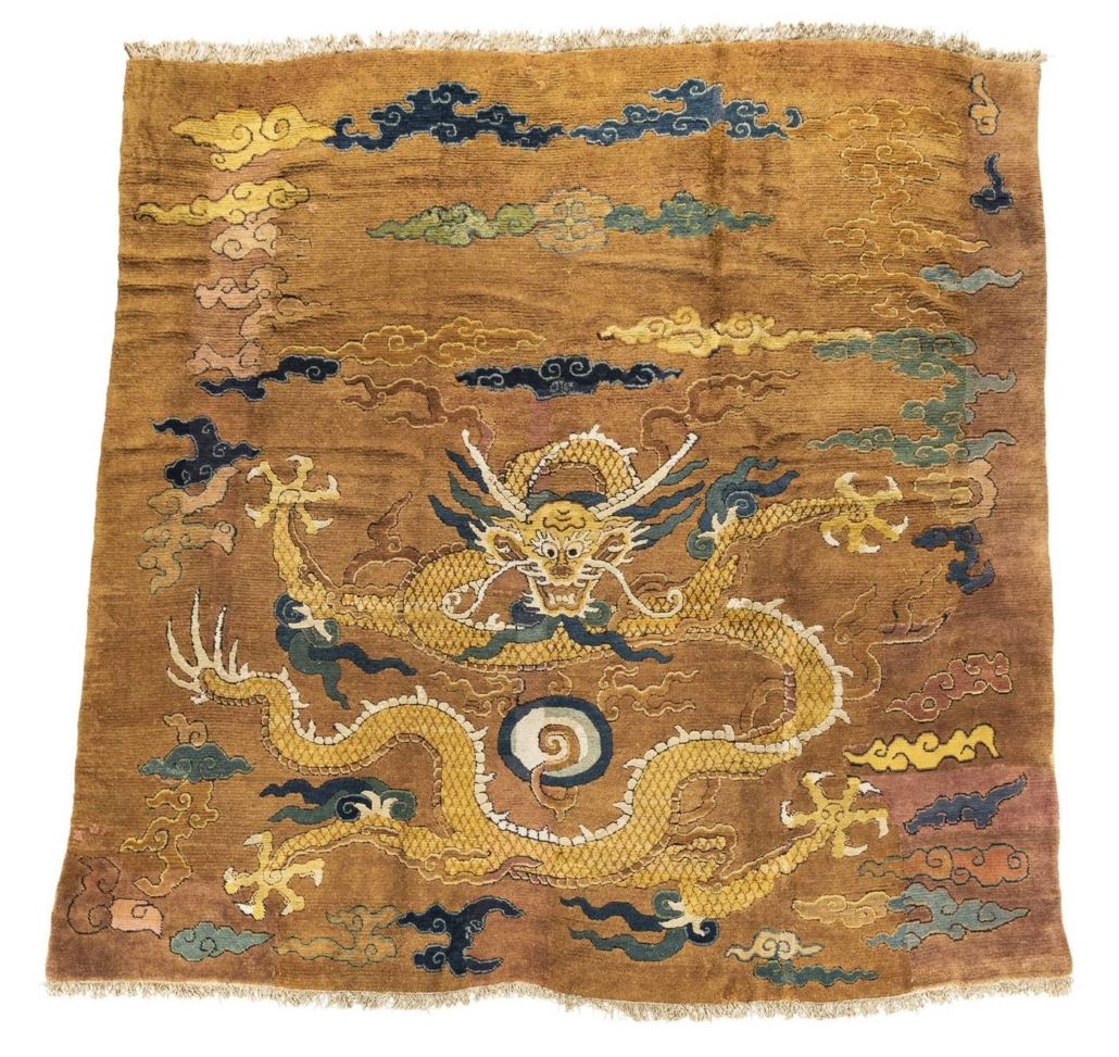 Ming Imperial dragon carpet, $324,500. Image courtesy of Skinner