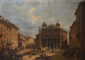 Jean Victor Louis Faure, ‘Market Day, The Pantheon, Rome,’ est. £30,000-£50,000