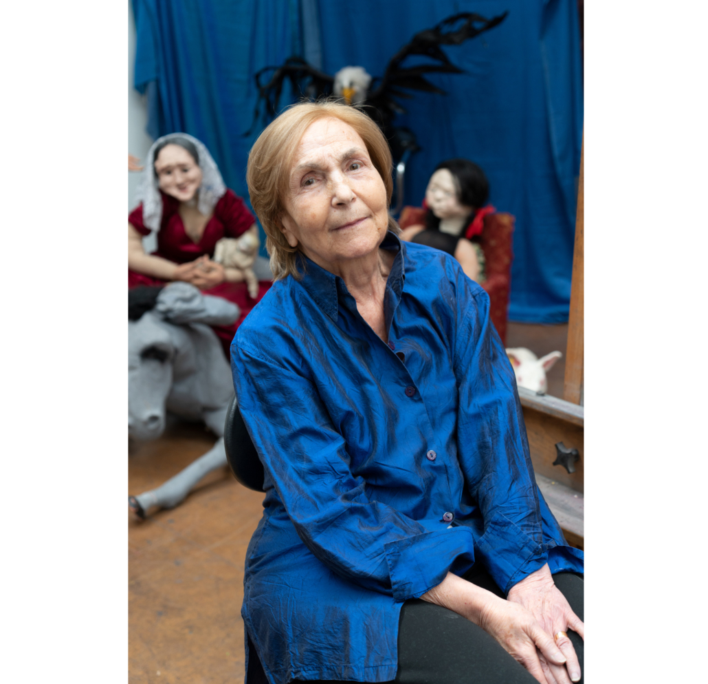 Portrait of Paula Rego, taken in her studio in 2021. The Portuguese-British artist died June 1 at the age of 87. © Nick Willing. Image courtesy of the Victoria Miro Gallery