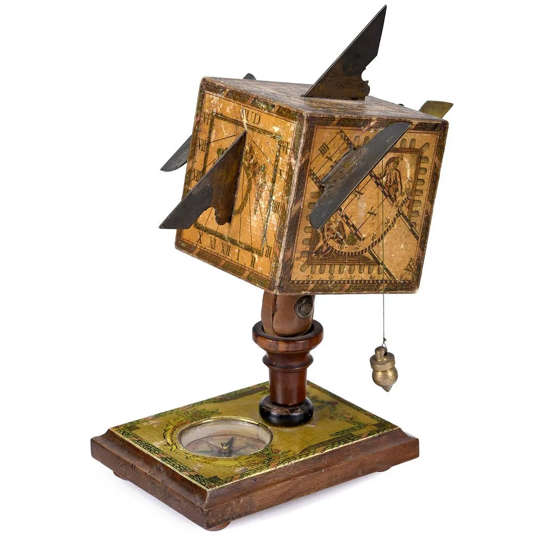 Circa-1800 cube sundial by David Beringer of Nuremberg, $3,336. Image courtesy of Auction Team Breker and LiveAuctioneers