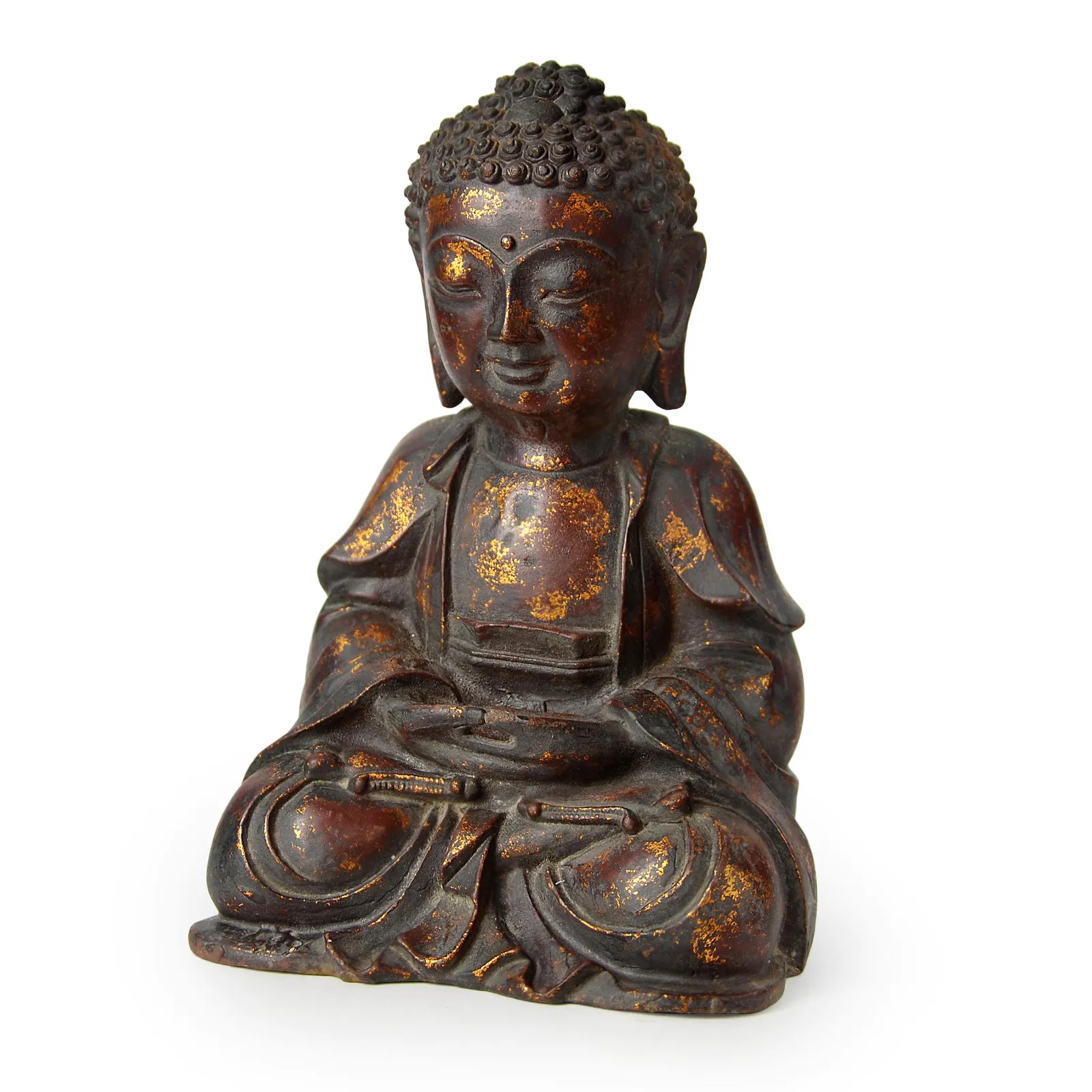 Korean 15th-century Joseon dynasty seated gilt bronze Buddha Amitabha figure, $4,000-$5,000