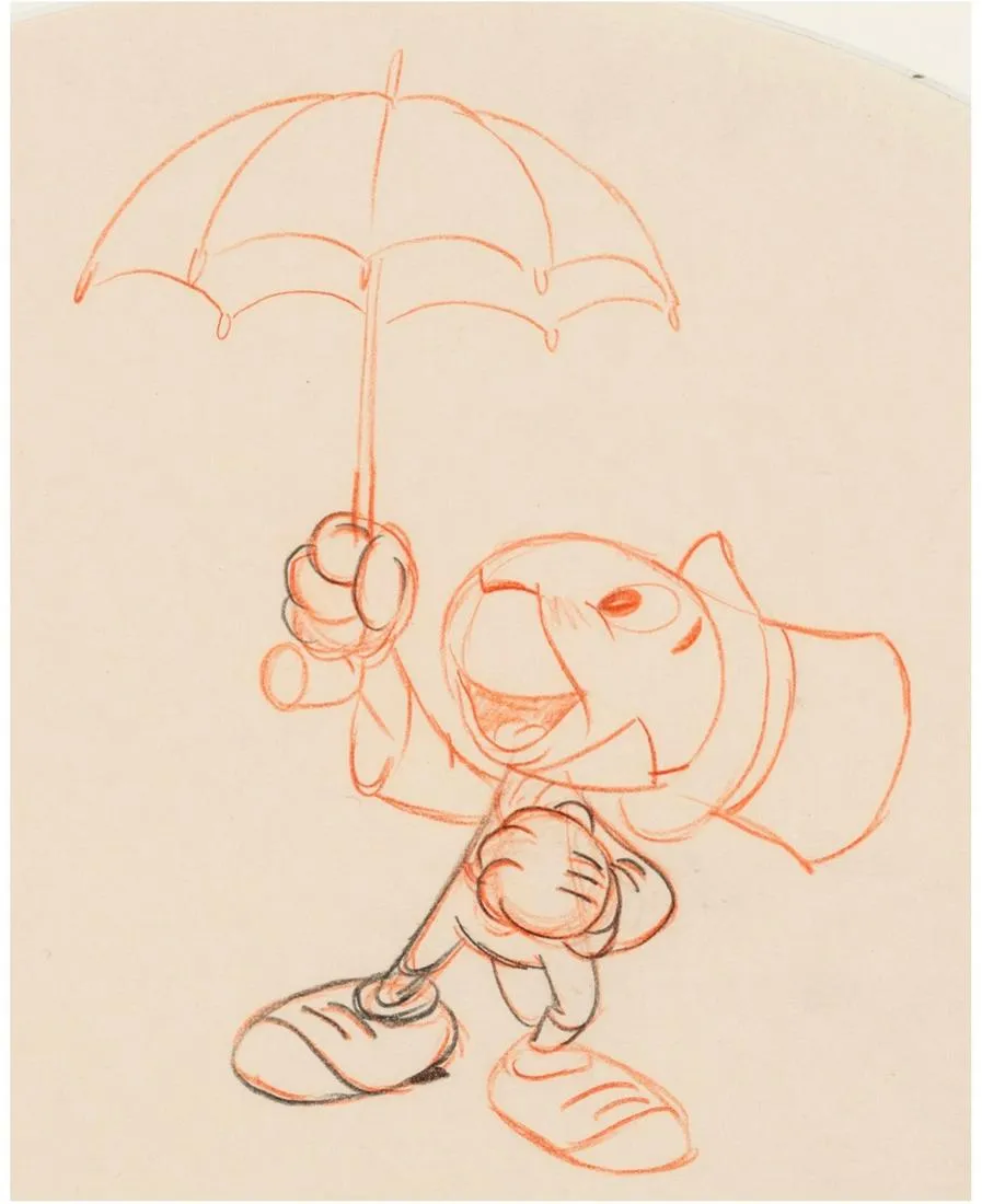 Jiminy Cricket concept art for Disney’s ‘Pinocchio,’ est. $1,100-$1,500