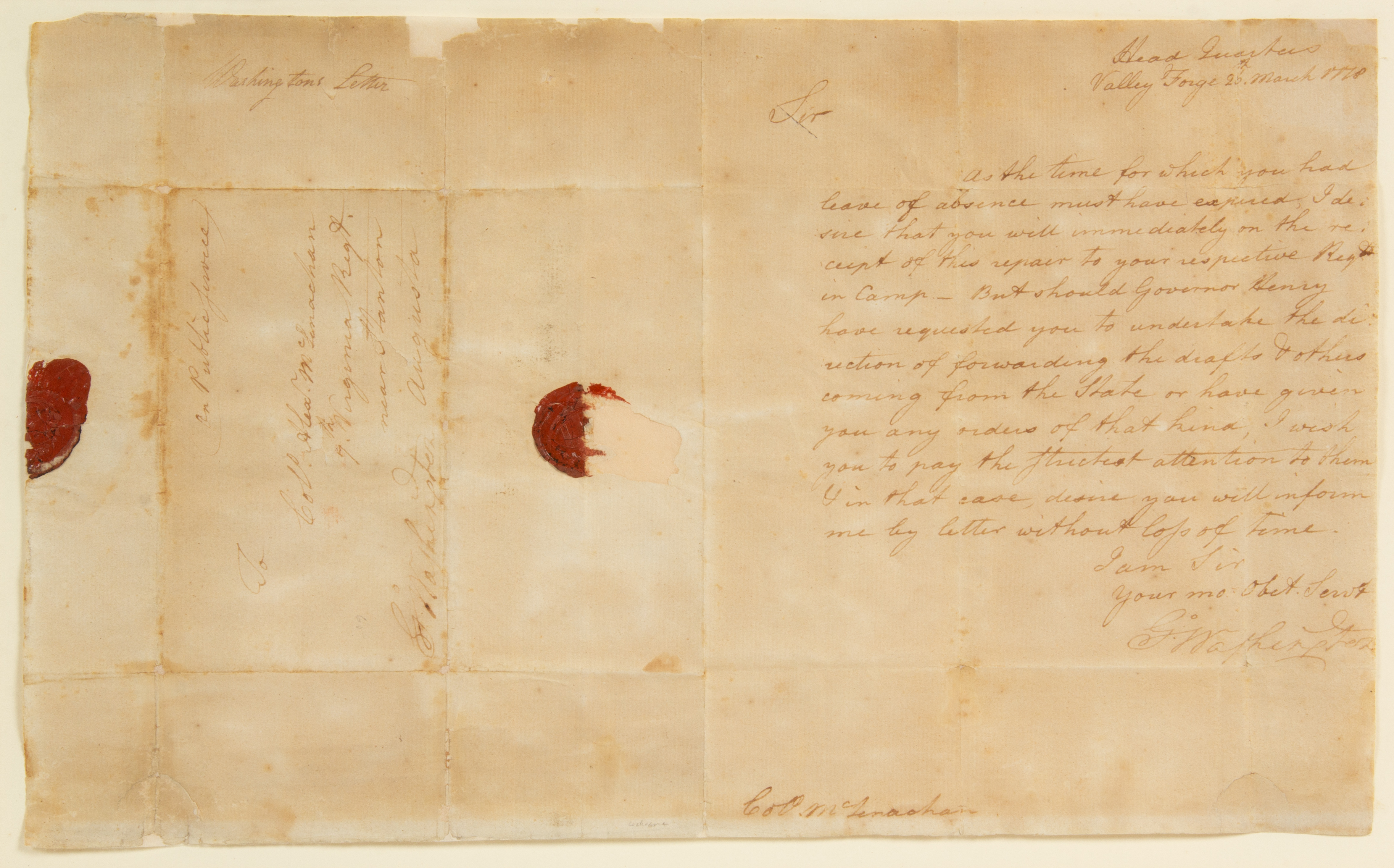 George Washington-signed 1778 Valley Forge Revolutionary War letter, $42,525