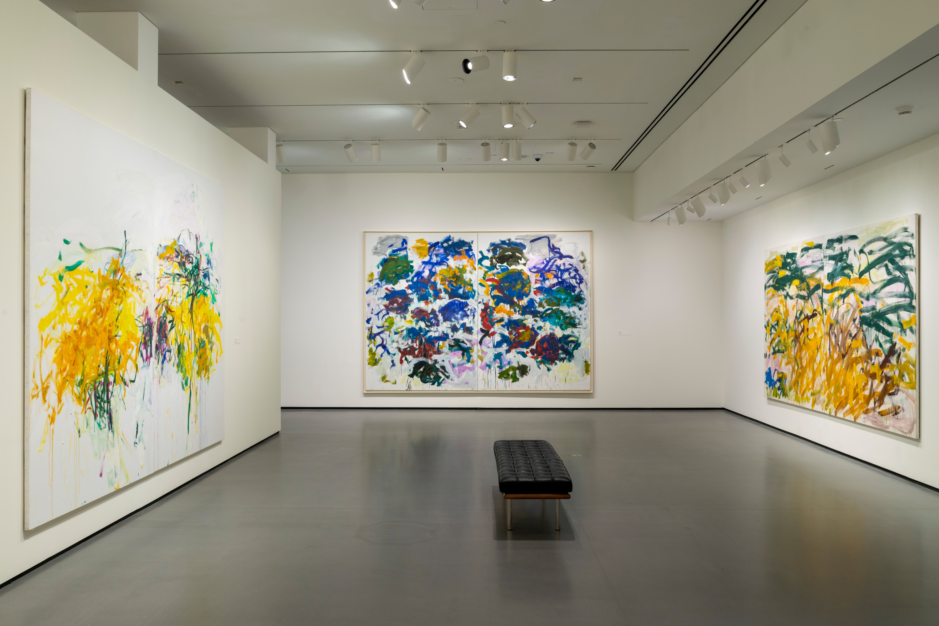 Installation view of the Joan Mitchell exhibit. Image courtesy of the Baltimore Museum of Art