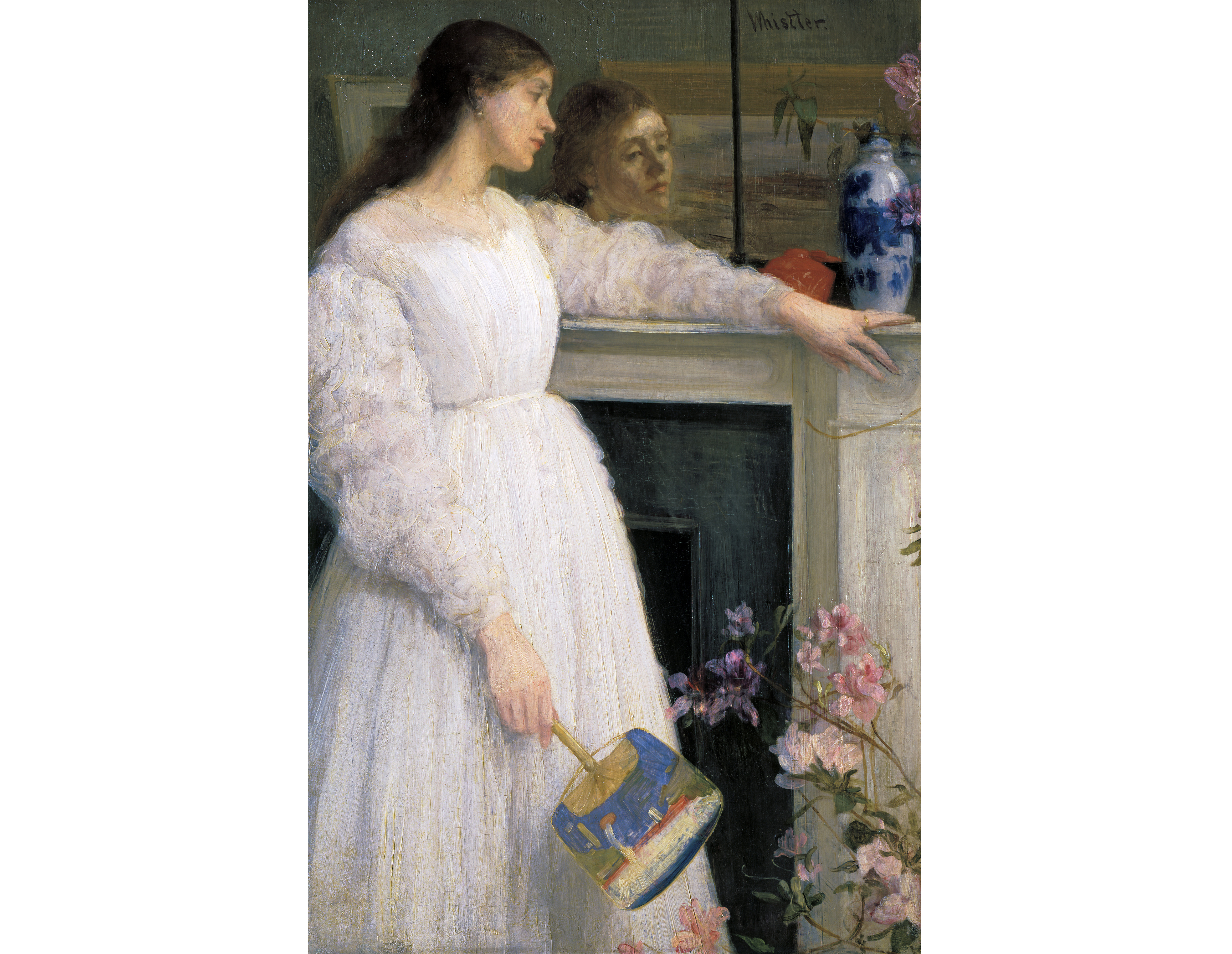 James McNeill Whistler, ‘Symphony in White, No. 2: The Little White Girl,’ 1864. Oil on canvas. Overall: 76.5 by 51.1cm (30 1/8 by 20 1/8in), framed: 108.5 by 83 by 11.8cm (42 11/16 by 32 11/16 by 4 5/8 in). Tate, London, bequeathed by Arthur Studd 1919. © Tate, London 2017