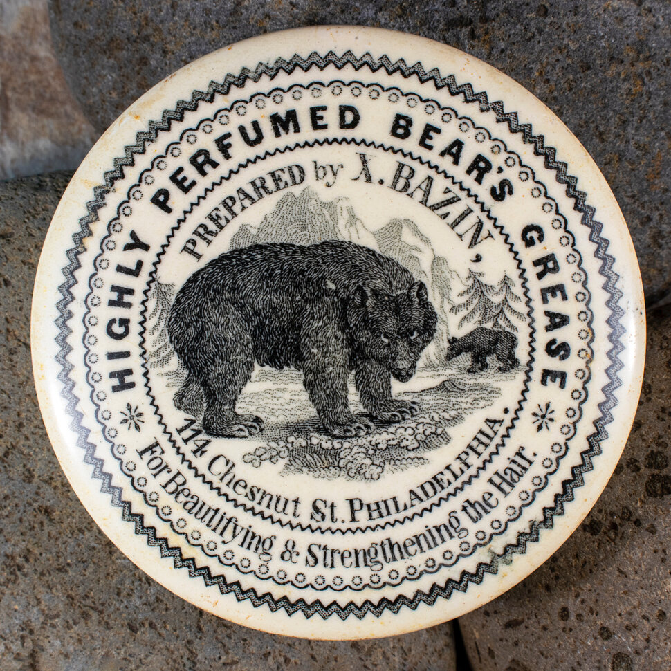 The SS Central America artifacts provide a glimpse of Gold Rush-era daily life, such as this jar of a hair-grooming product described as “Highly Perfumed Bear’s Grease For Beautifying & Strengthening the Hair.” Photo credit: Holabird Western Americana Collections.